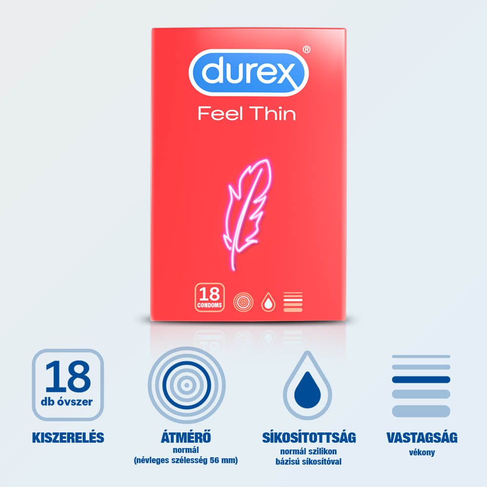 Durex Feel Thin - élethű érzés óvszer (18db)