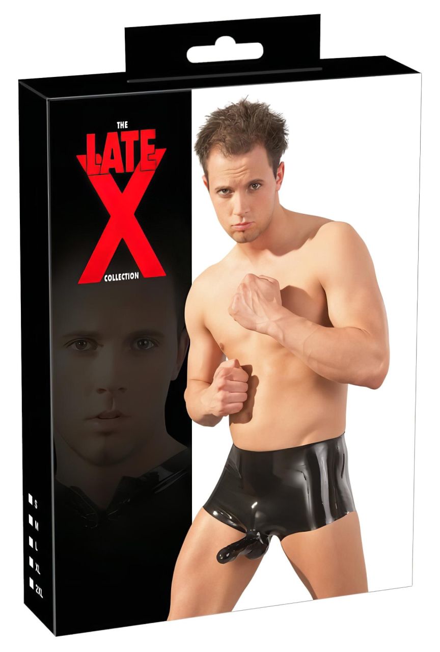 LATEX - boxer péniszköpennyel (fekete)