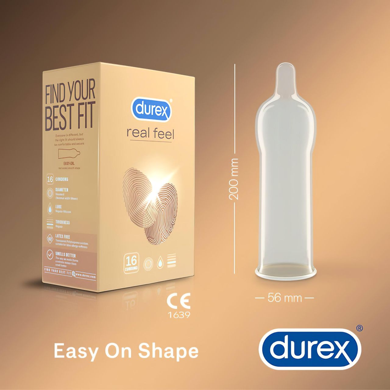 Durex Real Feel - latexmentes óvszer (16db)