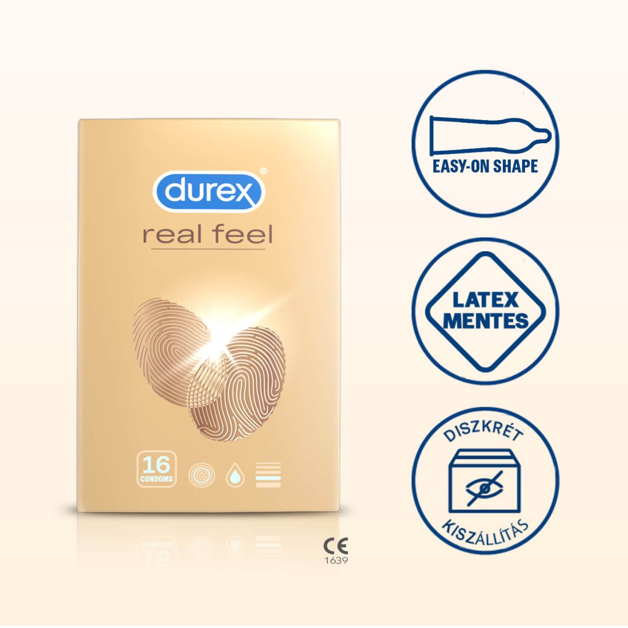 Durex Real Feel - latexmentes óvszer (16db)