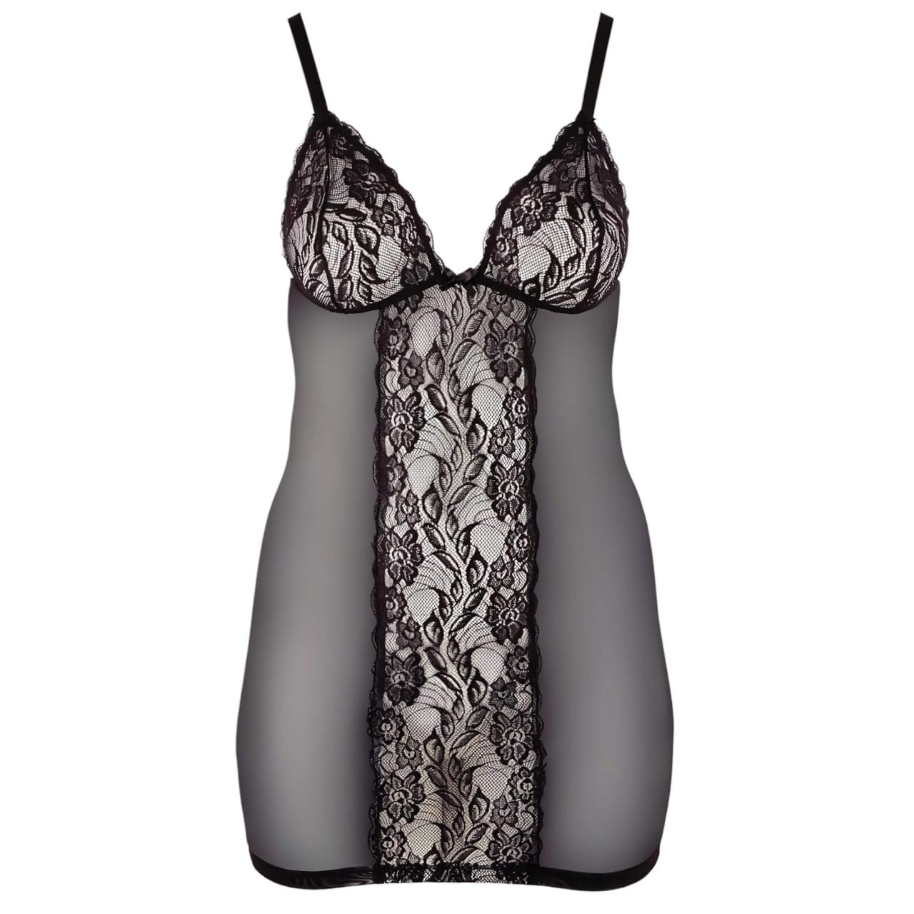 Cottelli Plus Size - csipkés átlátszó hálóing (fekete) Cottelli Plus Size - csipkés átlátszó hálóing (fekete)