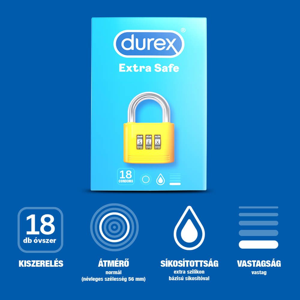 Durex Extra Safe - biztonságos óvszer (18db)