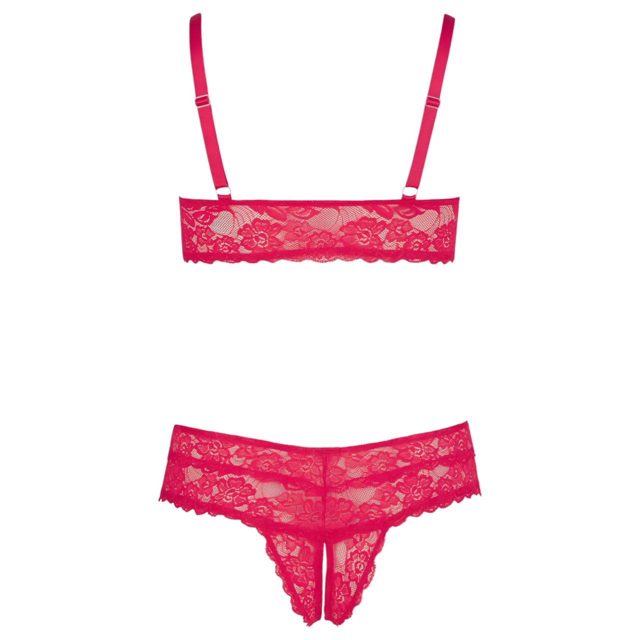 Cottelli Plus Size - puha csipke melltartó szett (piros) Cottelli Plus Size - puha csipke melltartó szett (piros)