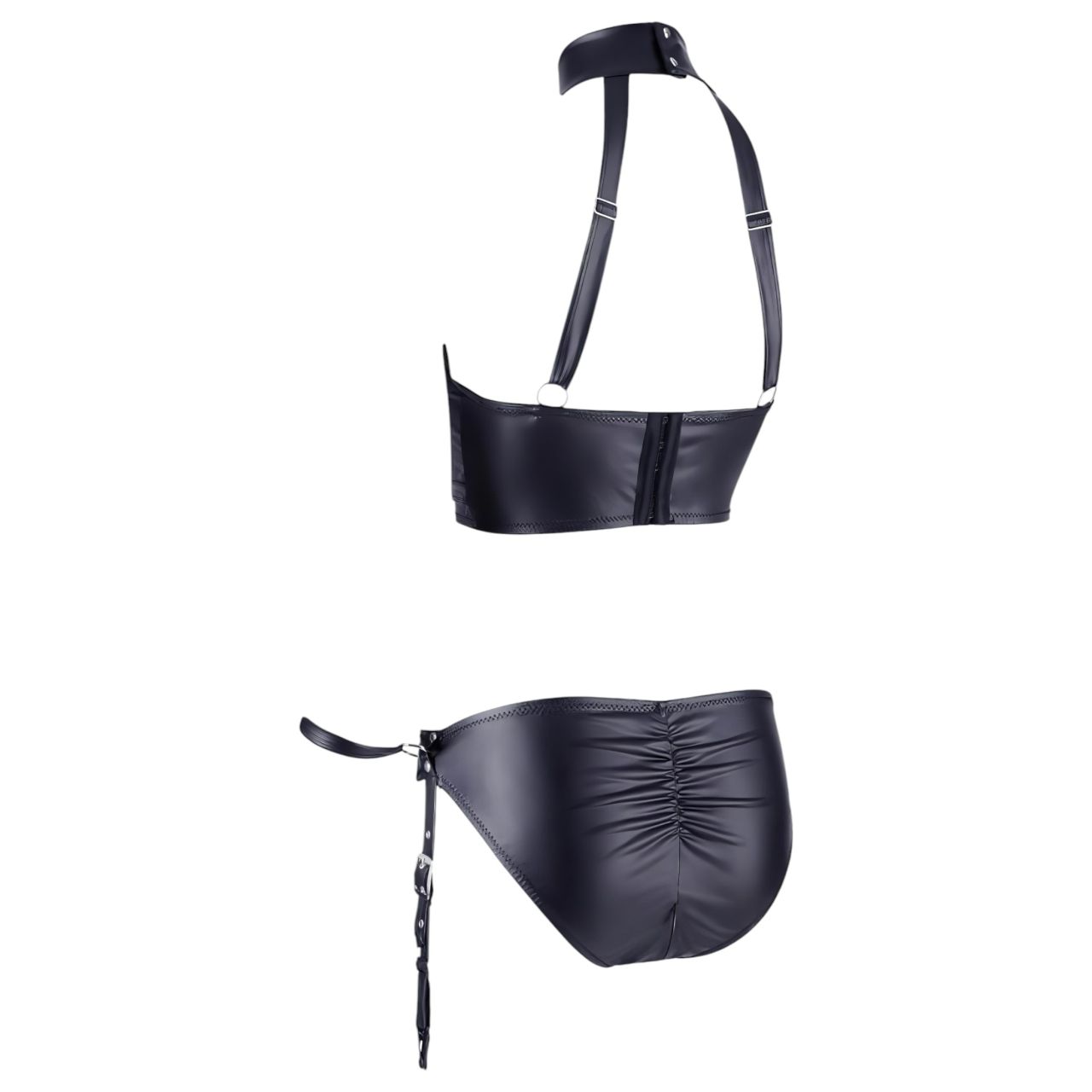 Cottelli Bondage - fényes mellemelő szett bilinccsel (fekete) Cottelli Bondage - fényes mellemelő szett bilinccsel (fekete)