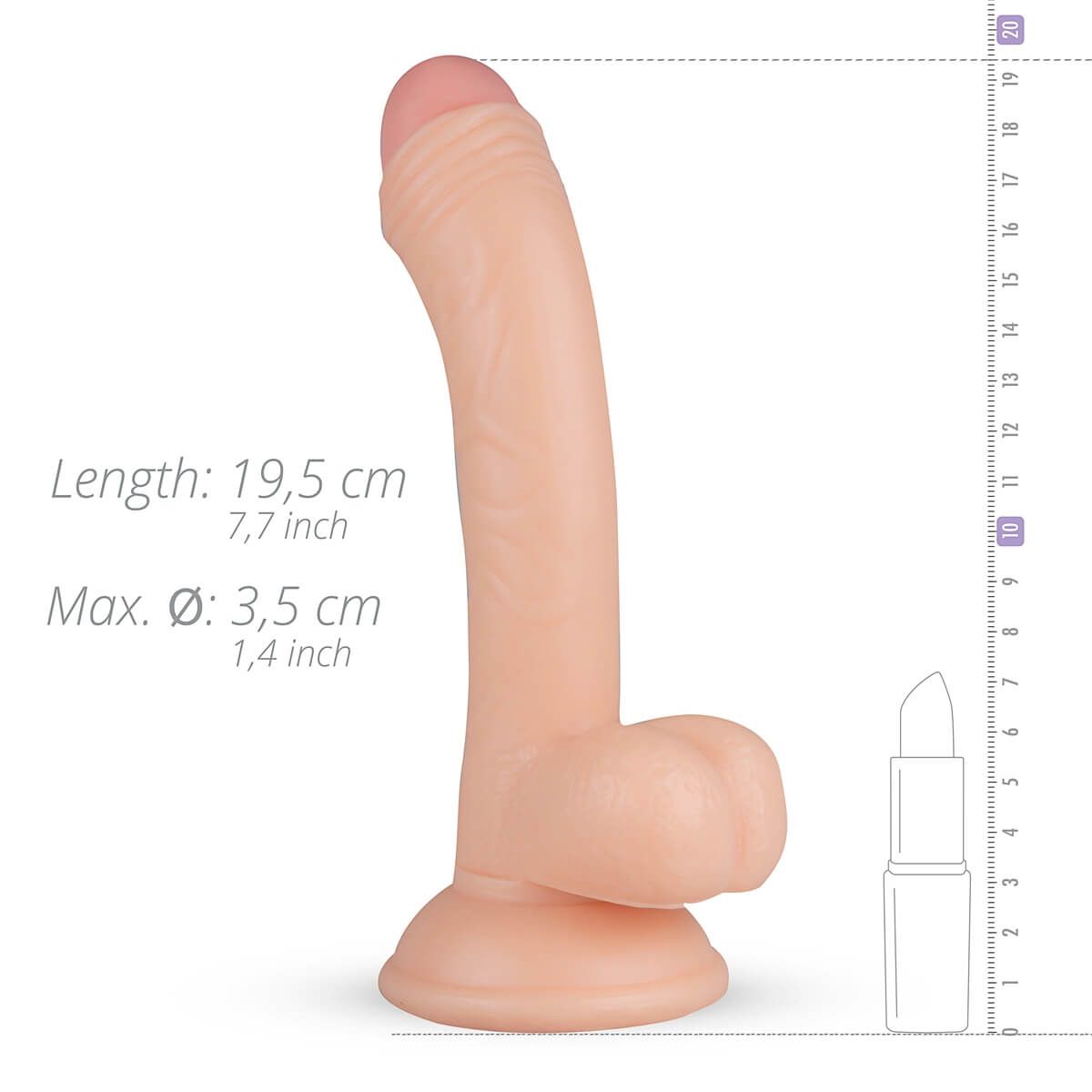 Real Fantasy Vince - herés fitymás dildó - 19,5cm (natúr)