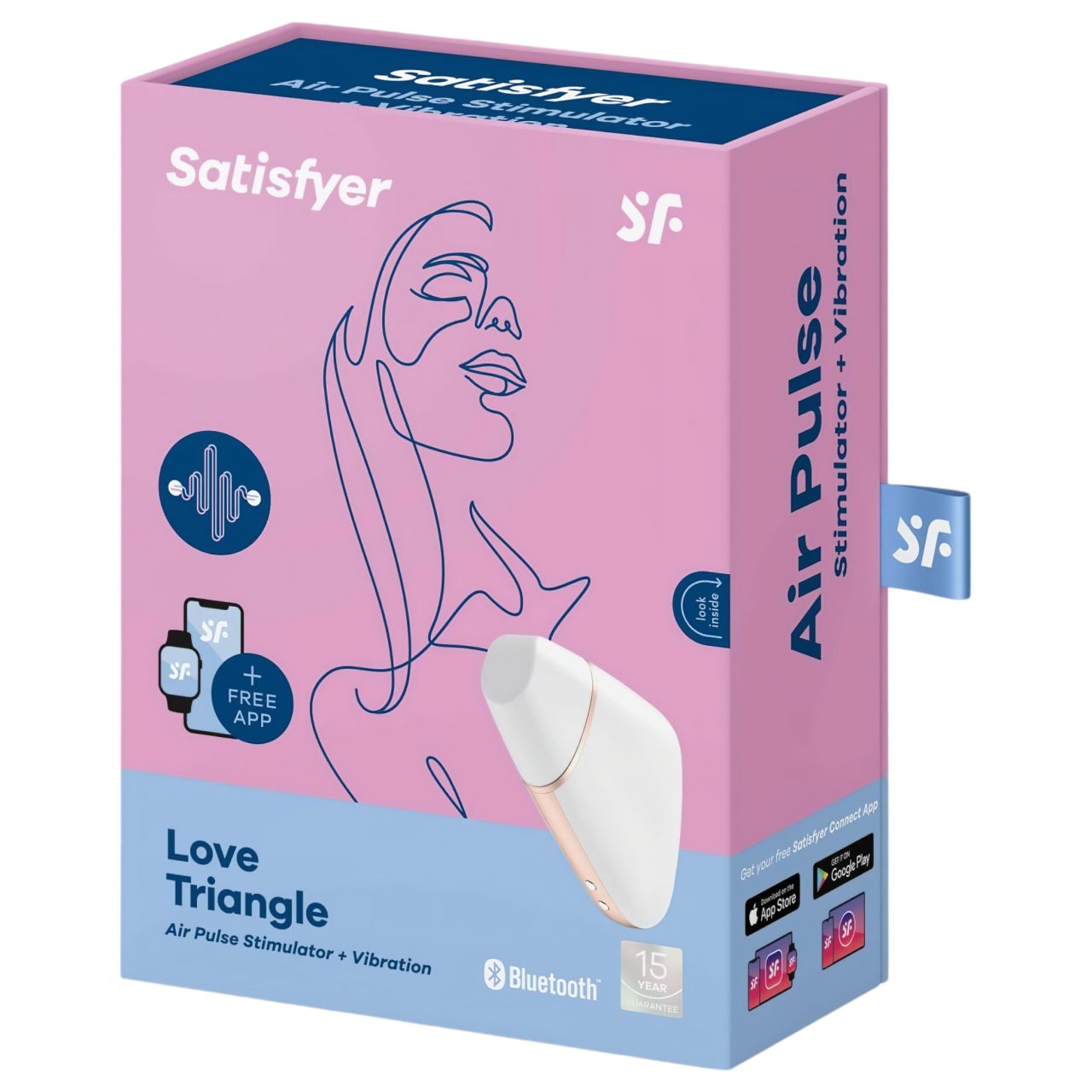 Satisfyer Love Triangle - okos léghullámos csiklóizgató (fehér)