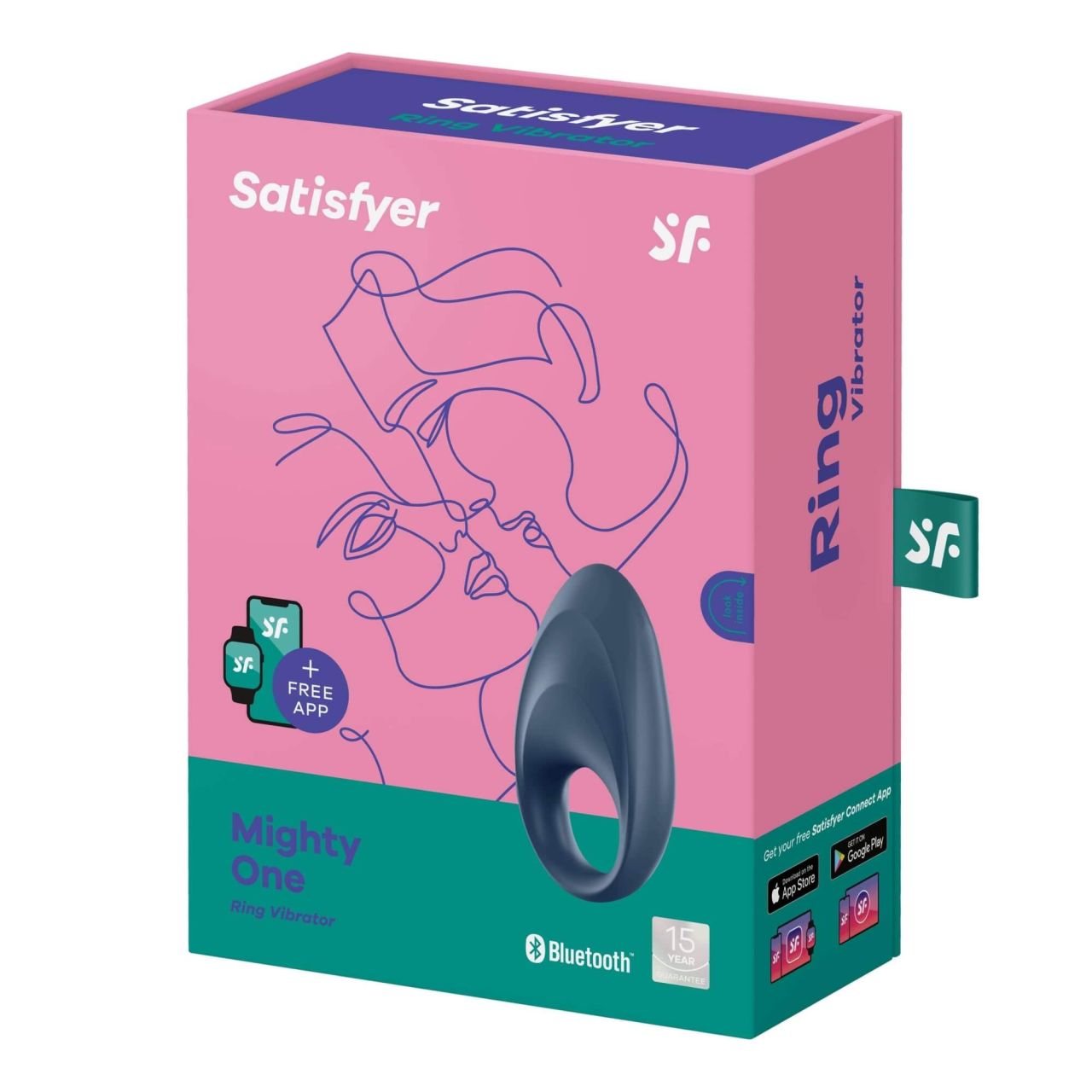 Satisfyer Mighty One - okos vibrációs péniszgyűrű (kék)