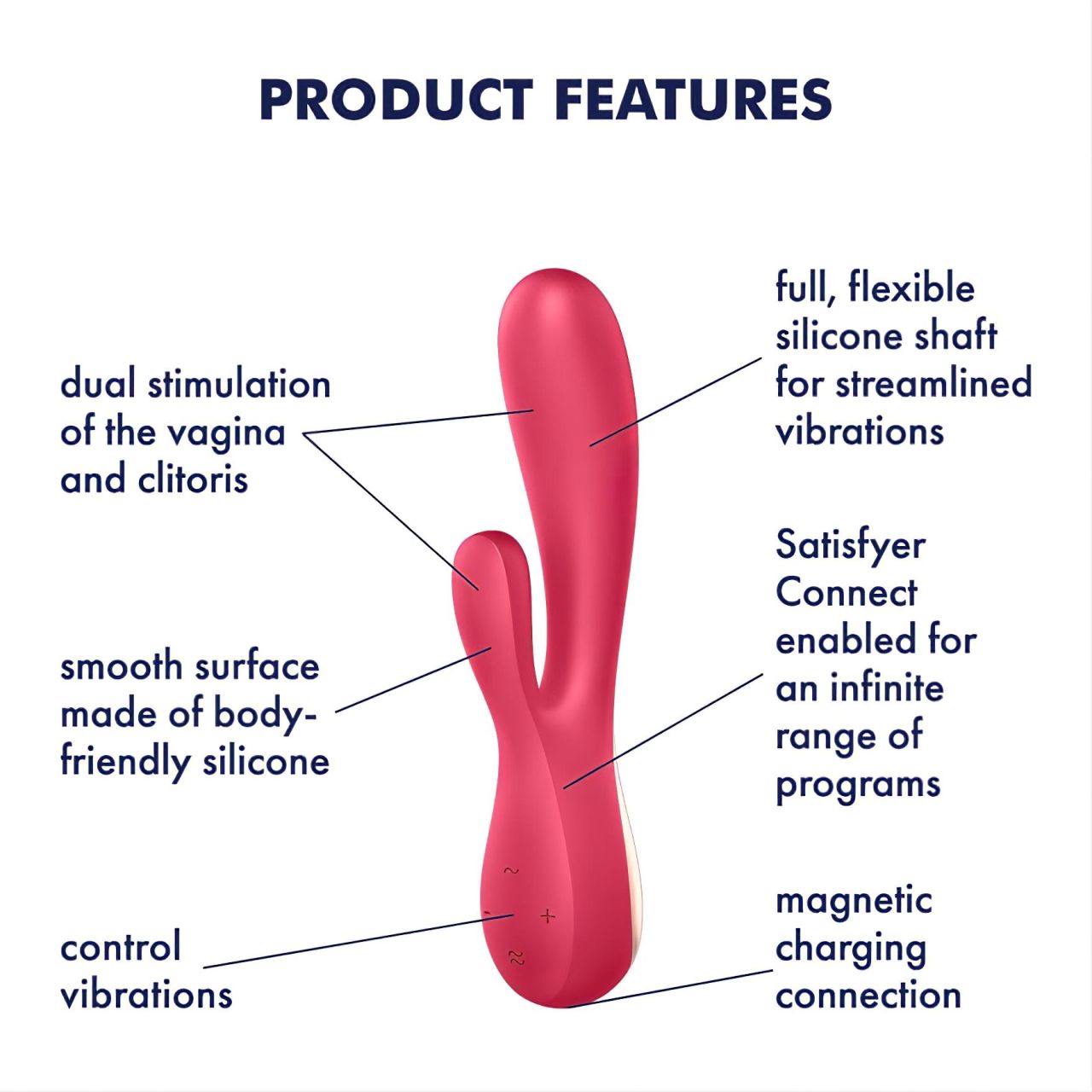 Satisfyer Mono Flex - okos vízálló vibrátor (piros)