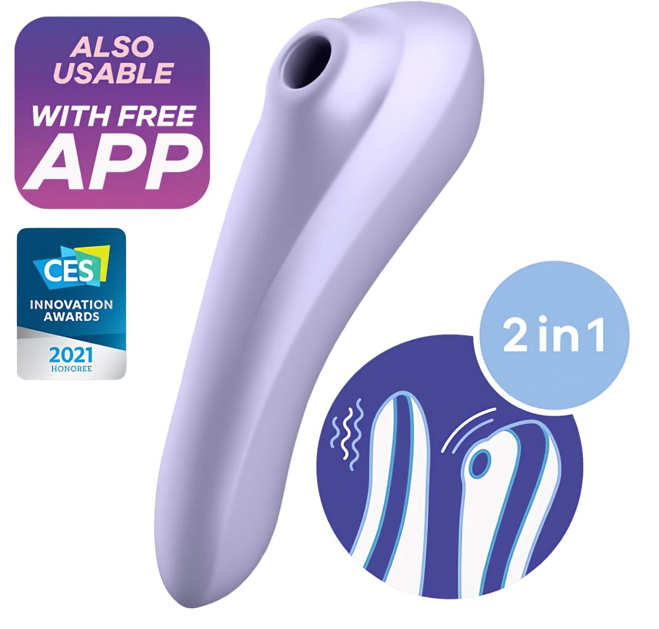 Satisfyer Dual Pleasure - okos léghullámos 2in1 vibrátor (lila)