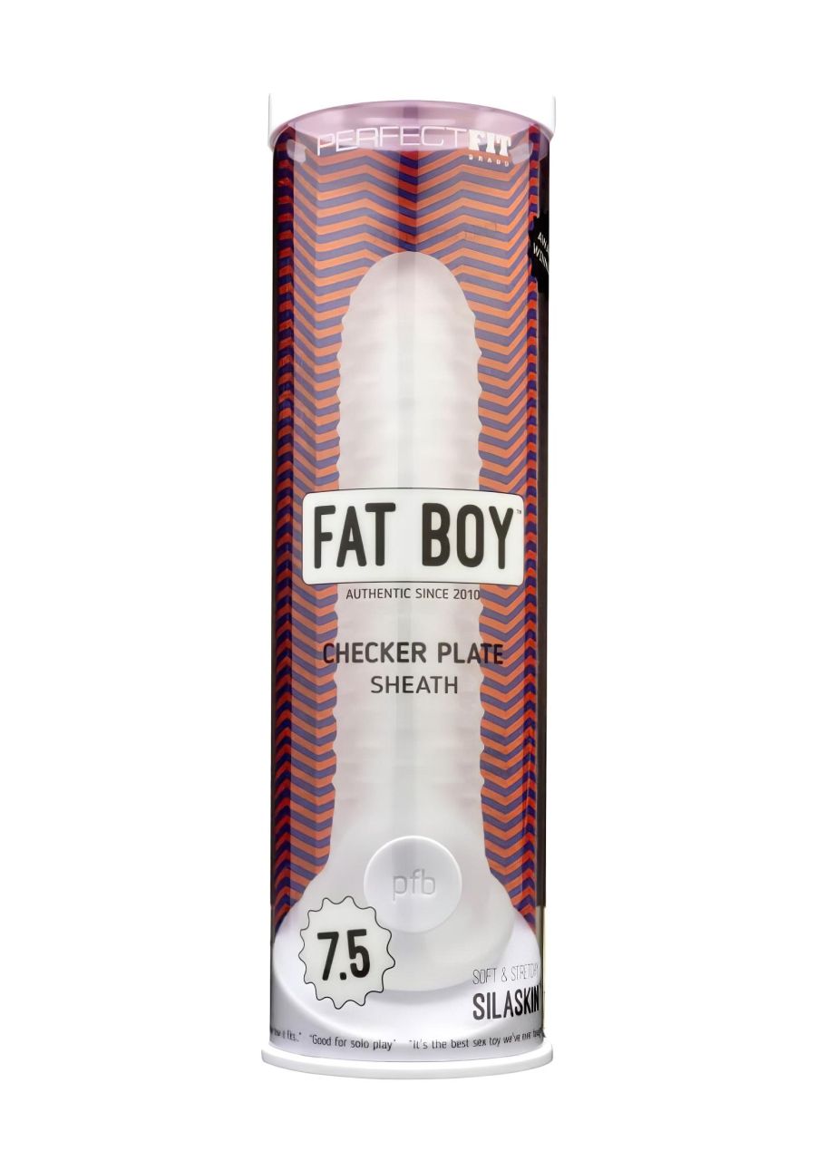 Fat Boy Checker Box - péniszköpeny (19cm) - tejfehér