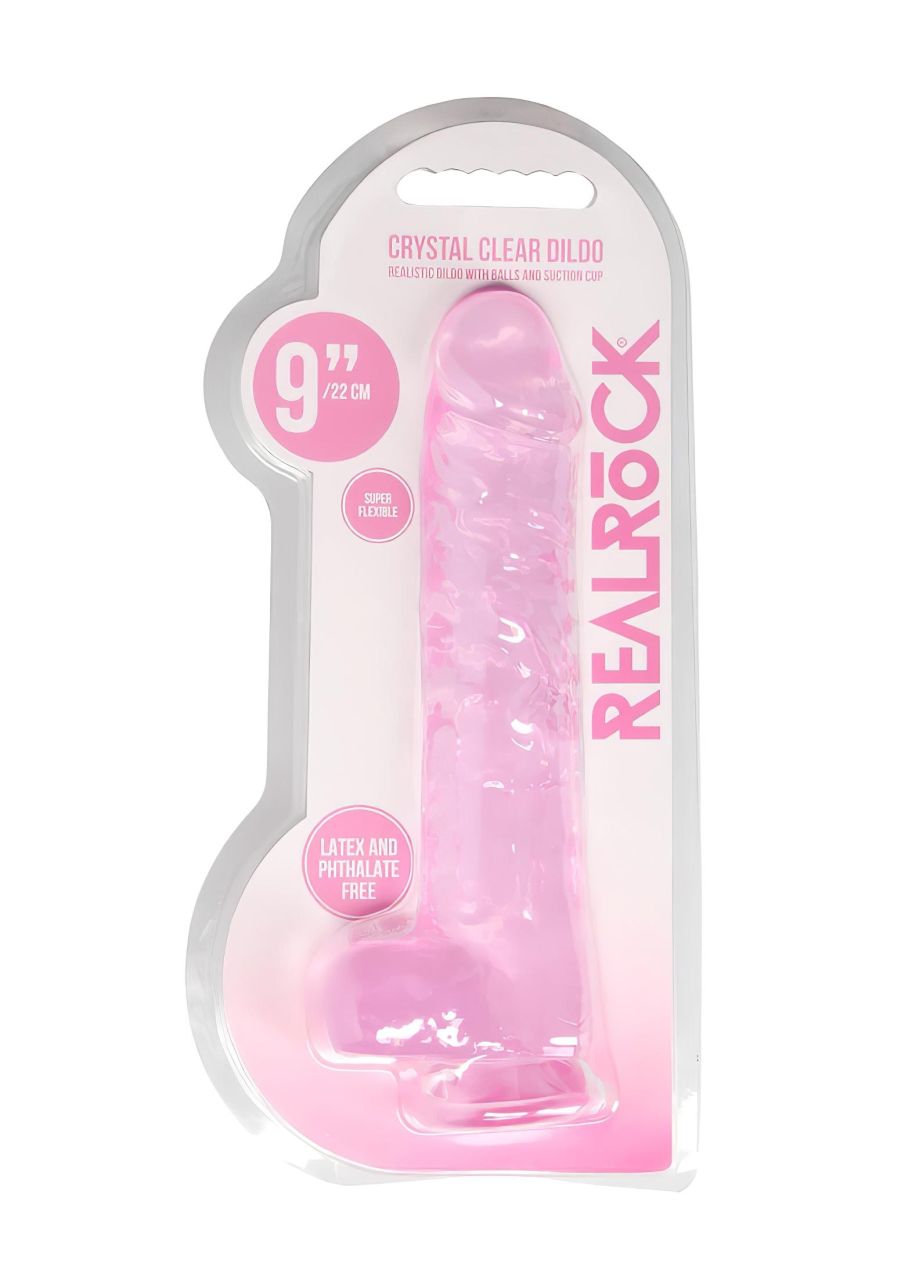 REALROCK - áttetsző élethű dildó - pink (22cm)