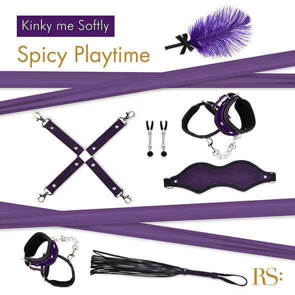 RS Soiree Kinky Me Softly - BDSM kötöző szett - lila (7 részes)