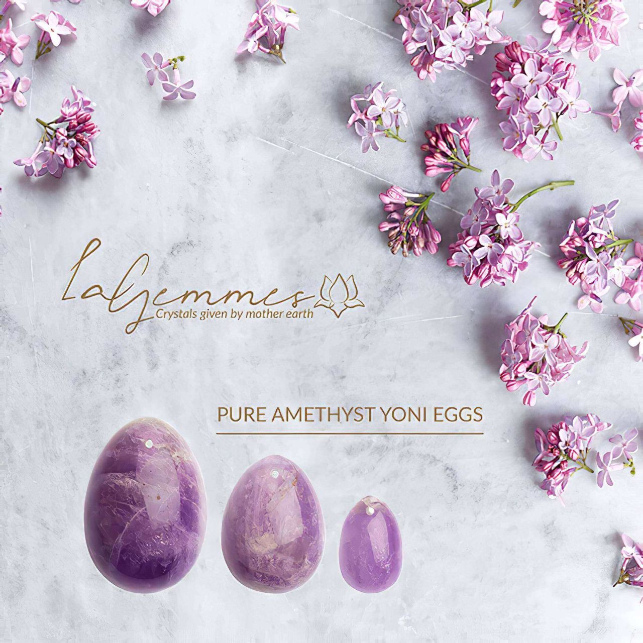 La Gemmes Yoni - gésagolyó szett - ametiszt (3db) La Gemmes Yoni - gésagolyó szett - ametiszt (3db)