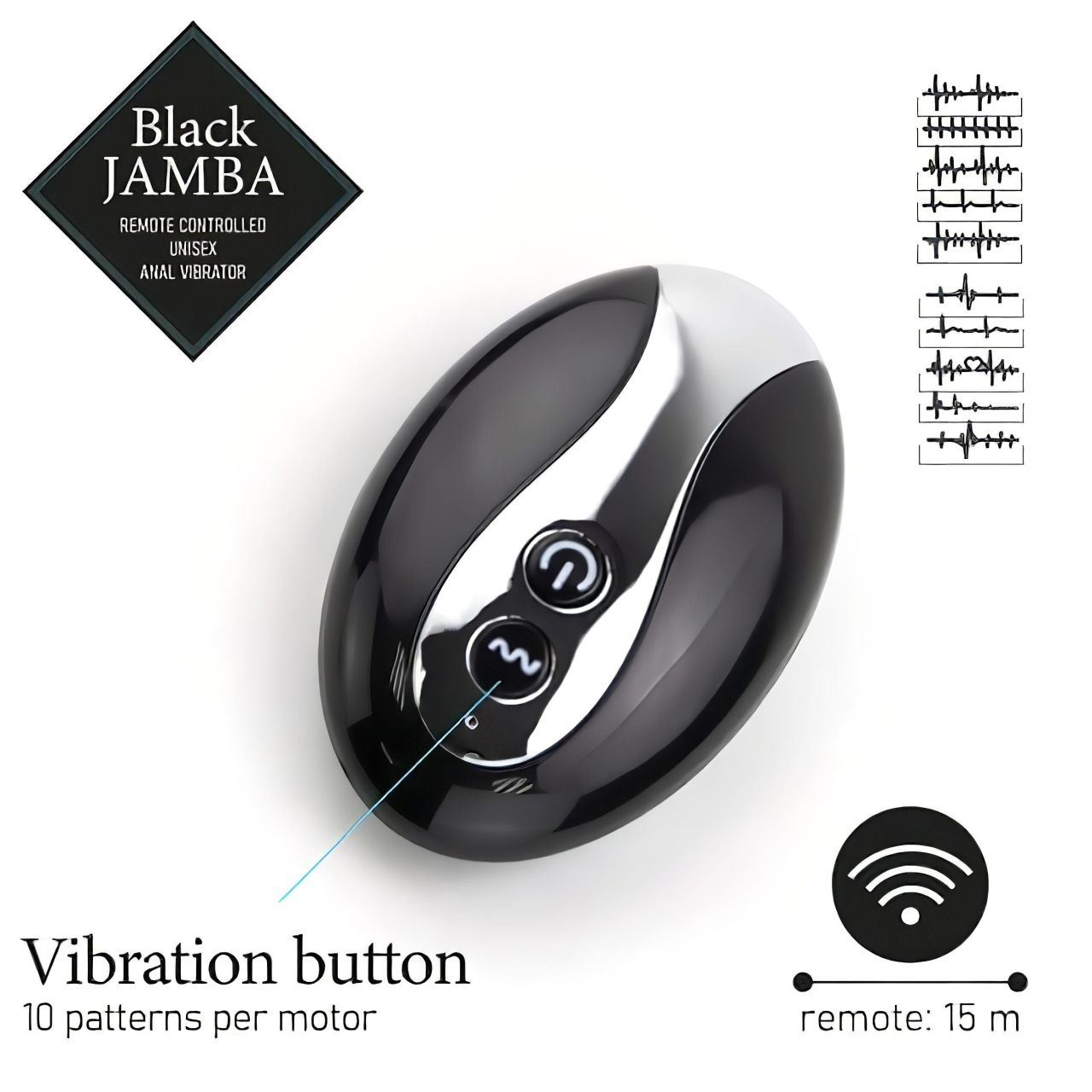 FEELZTOYS Black Jamba - rádiós, melegítő anál vibrátor (fekete) FEELZTOYS Black Jamba - rádiós, melegítő anál vibrátor (fekete)