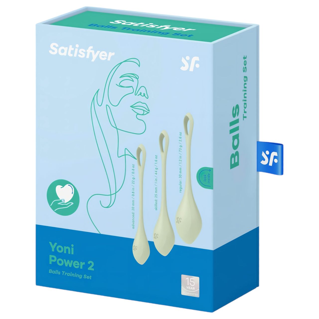 Satisfyer Yoni Power 2 - gésagolyó szett - zöld (3 részes)