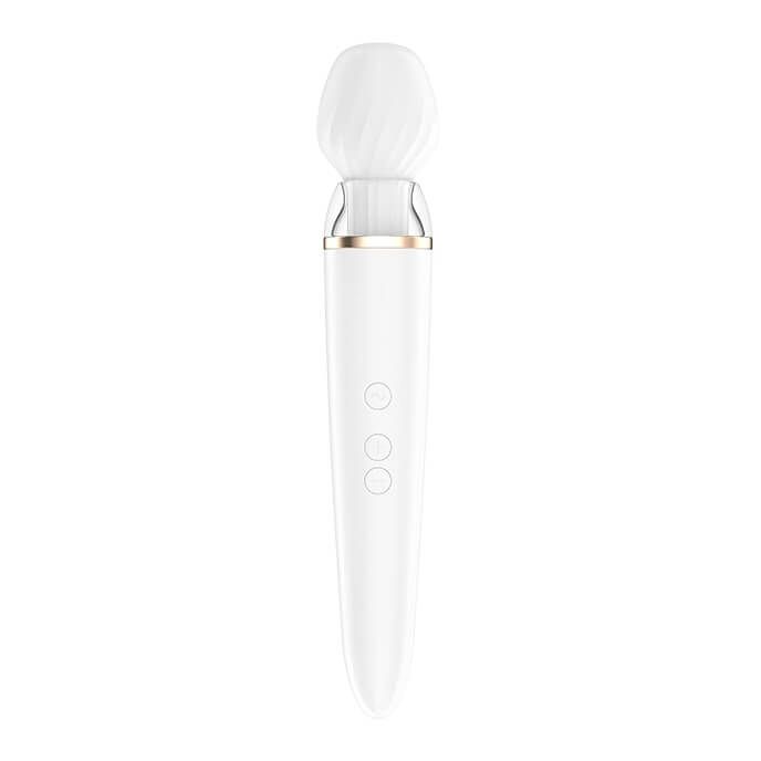 Satisfyer Double Wand-er - okos masszírozó vibrátor (fehér)