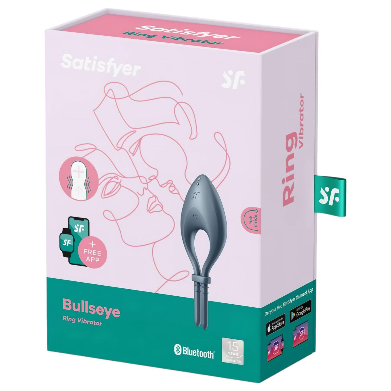 Satisfyer Bullseye - akkus, okos vibrációs péniszgyűrű (sötétkék)