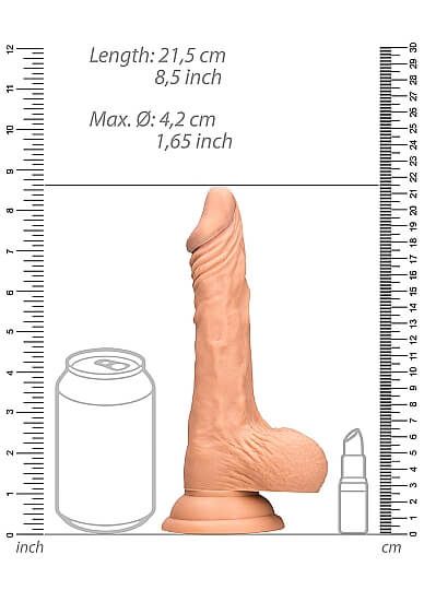 RealRock Dong 8 - élethű, herés dildó (20cm) - natúr