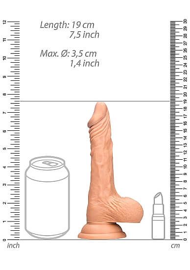 RealRock Dong 7 - élethű, herés dildó (17cm) - natúr