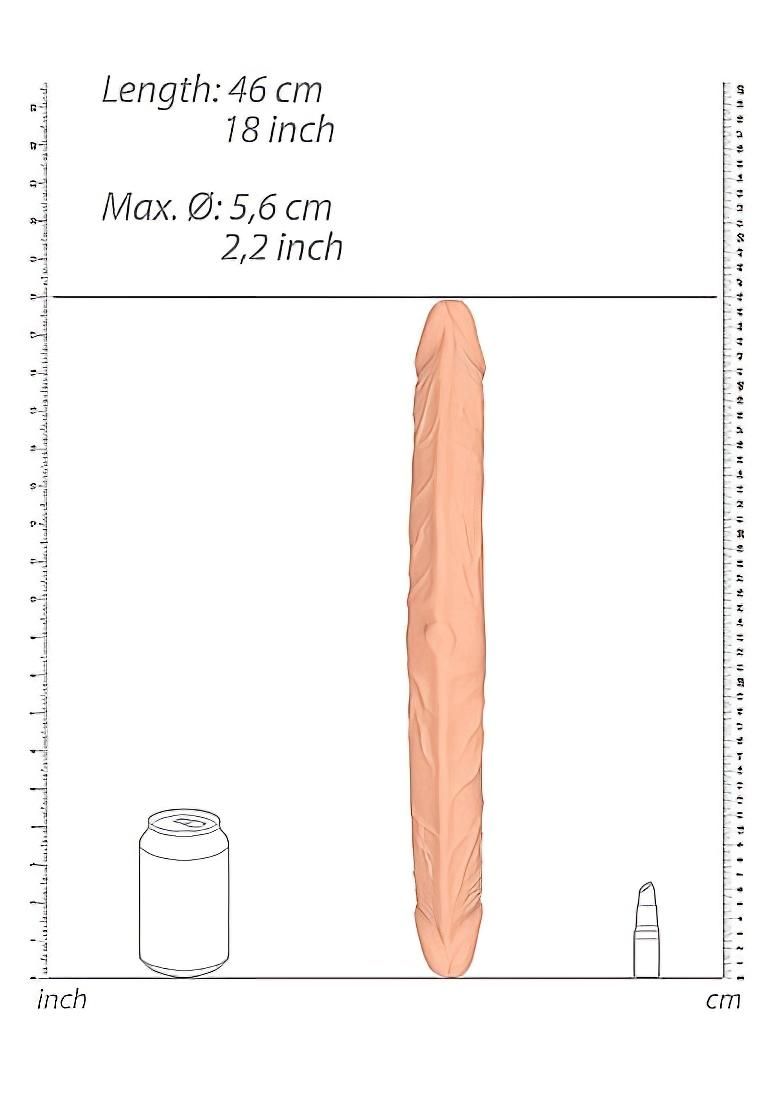 RealRock Double Dong 18 - dupla dildó (46cm) - natúr