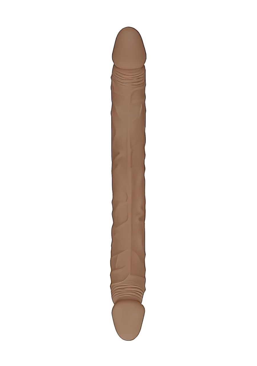 RealRock Double Dong 14 - dupla dildó (36cm) - sötét natúr RealRock Double Dong 14 - dupla dildó (36cm) - sötét natúr