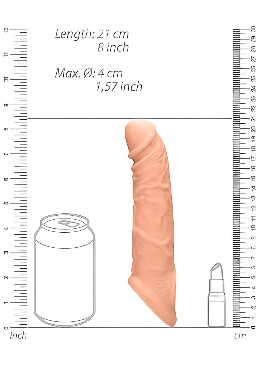 RealRock Penis Sleeve 8 - péniszköpeny (21cm) - natúr