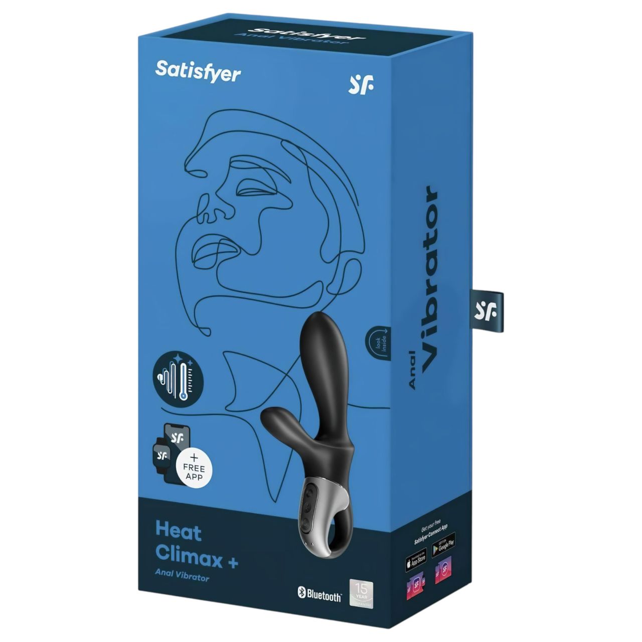 Satisfyer Heat Climax+ - okos, melegítő, karos análvibrátor (fekete)