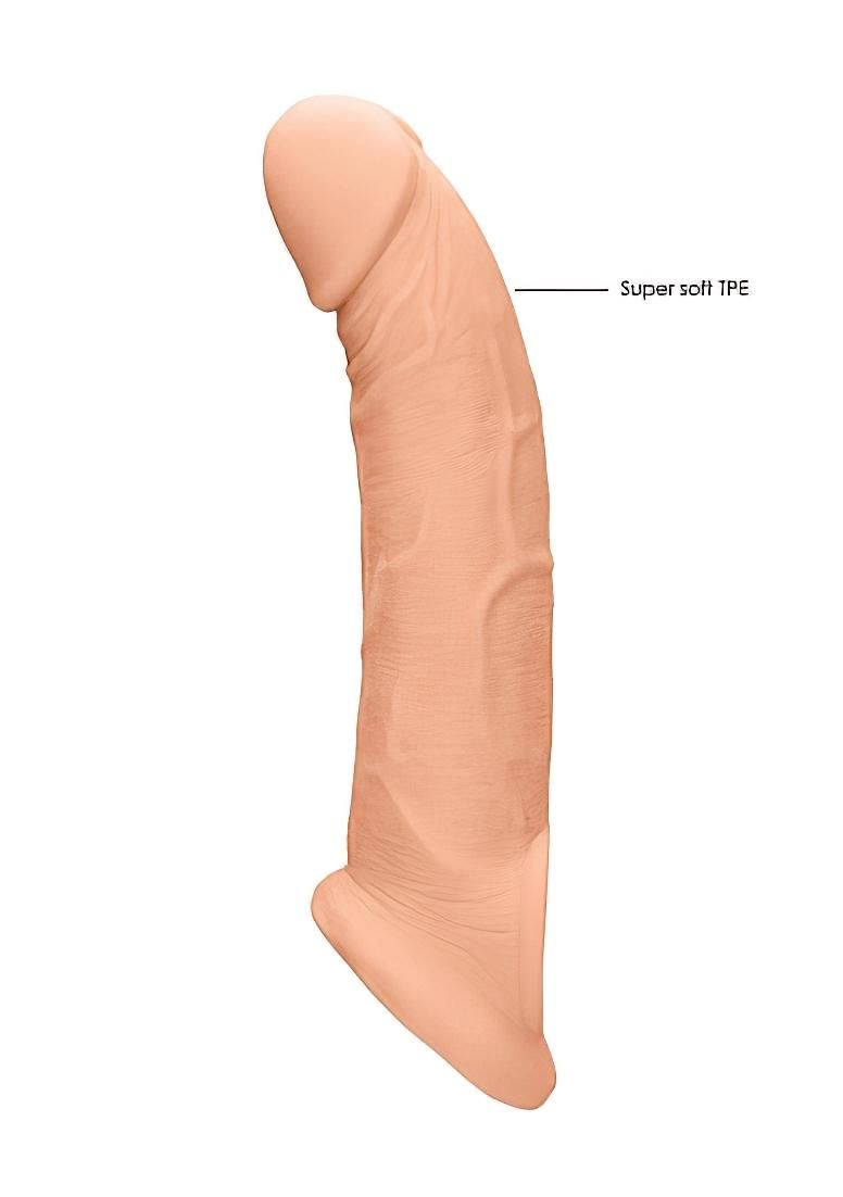 RealRock Penis Sleeve 9 - péniszköpeny (21,5cm) - natúr