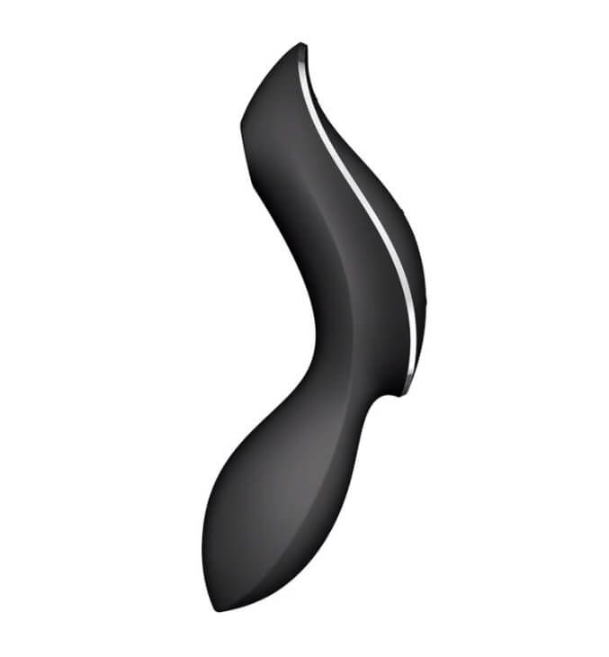 Satisfyer Curvy Trinity 2 - akkus léghullámos 2in1 vibrátor (fekete)