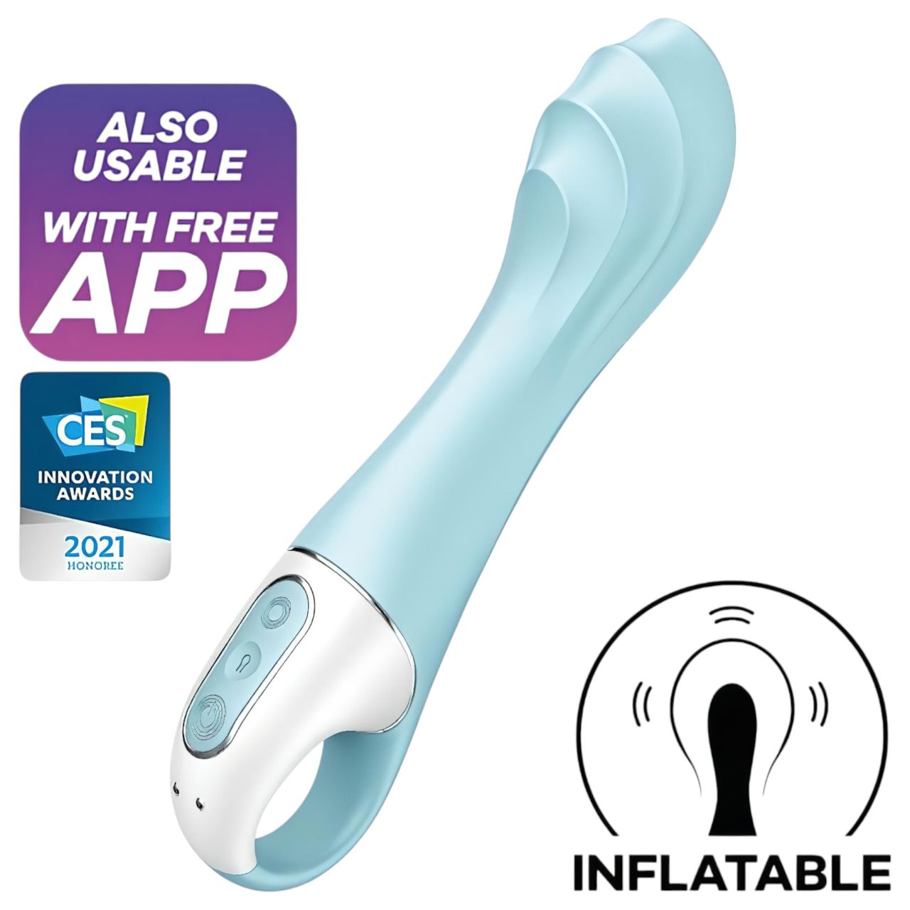 Satisfyer Air Pump Vibrator 5 - okos pumpálható vibrátor (kék)