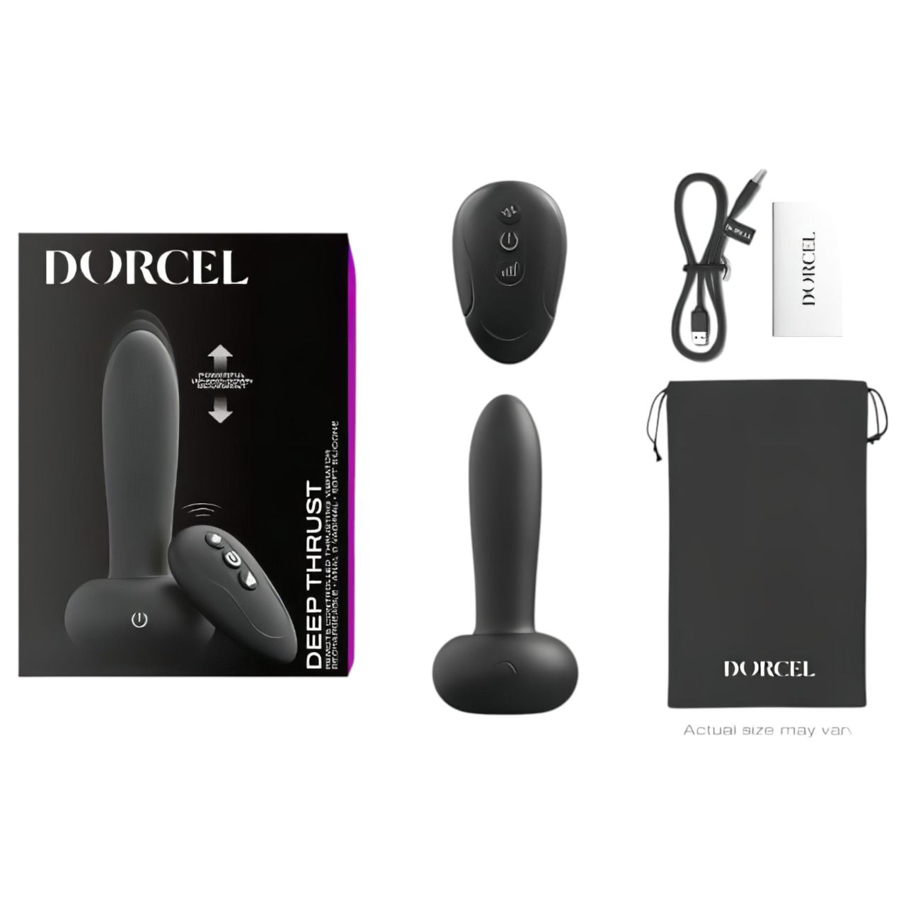 Dorcel Deep Thrust - akkus, rádiós lökő vibrátor (fekete)