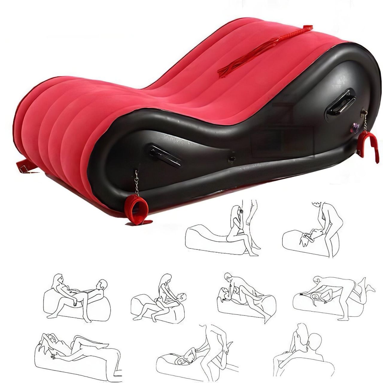 Magic Pillow - Felfújható BDSM bútor - bilinccsel - nagy (piros) Magic Pillow - Felfújható BDSM bútor - bilinccsel - nagy (piros)