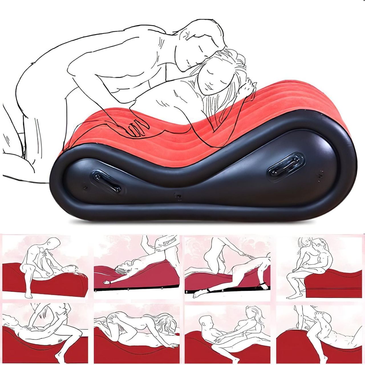 Magic Pillow - Felfújható BDSM bútor - bilinccsel - nagy (piros) Magic Pillow - Felfújható BDSM bútor - bilinccsel - nagy (piros)