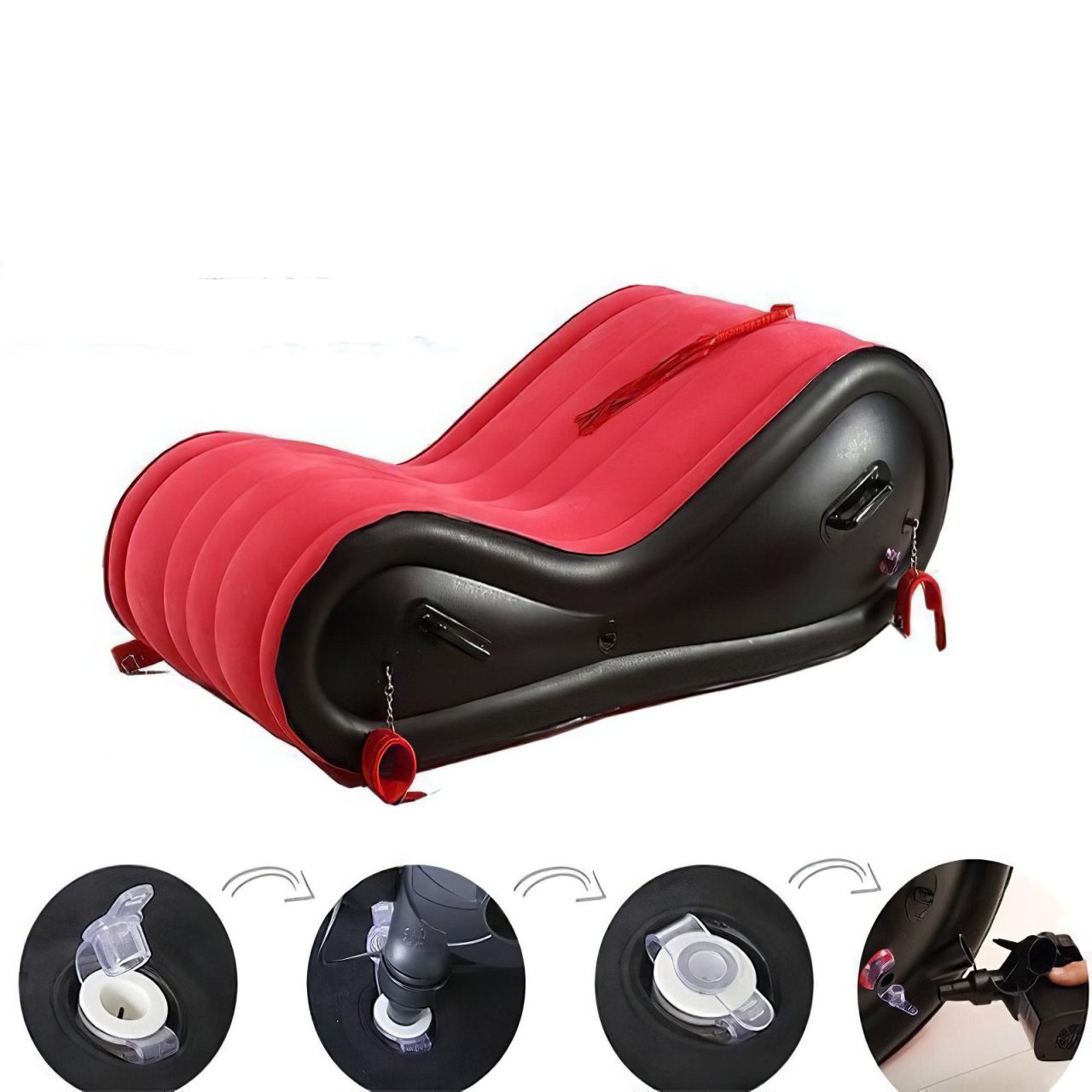 Magic Pillow - Felfújható BDSM bútor - bilinccsel - nagy (piros) Magic Pillow - Felfújható BDSM bútor - bilinccsel - nagy (piros)