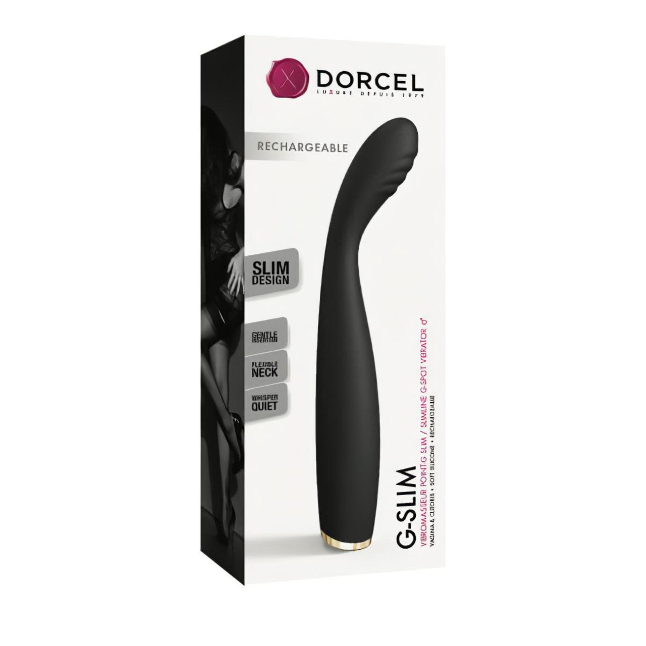 Dorcel G-slim - akkus, G-pont vibrátor (fekete)