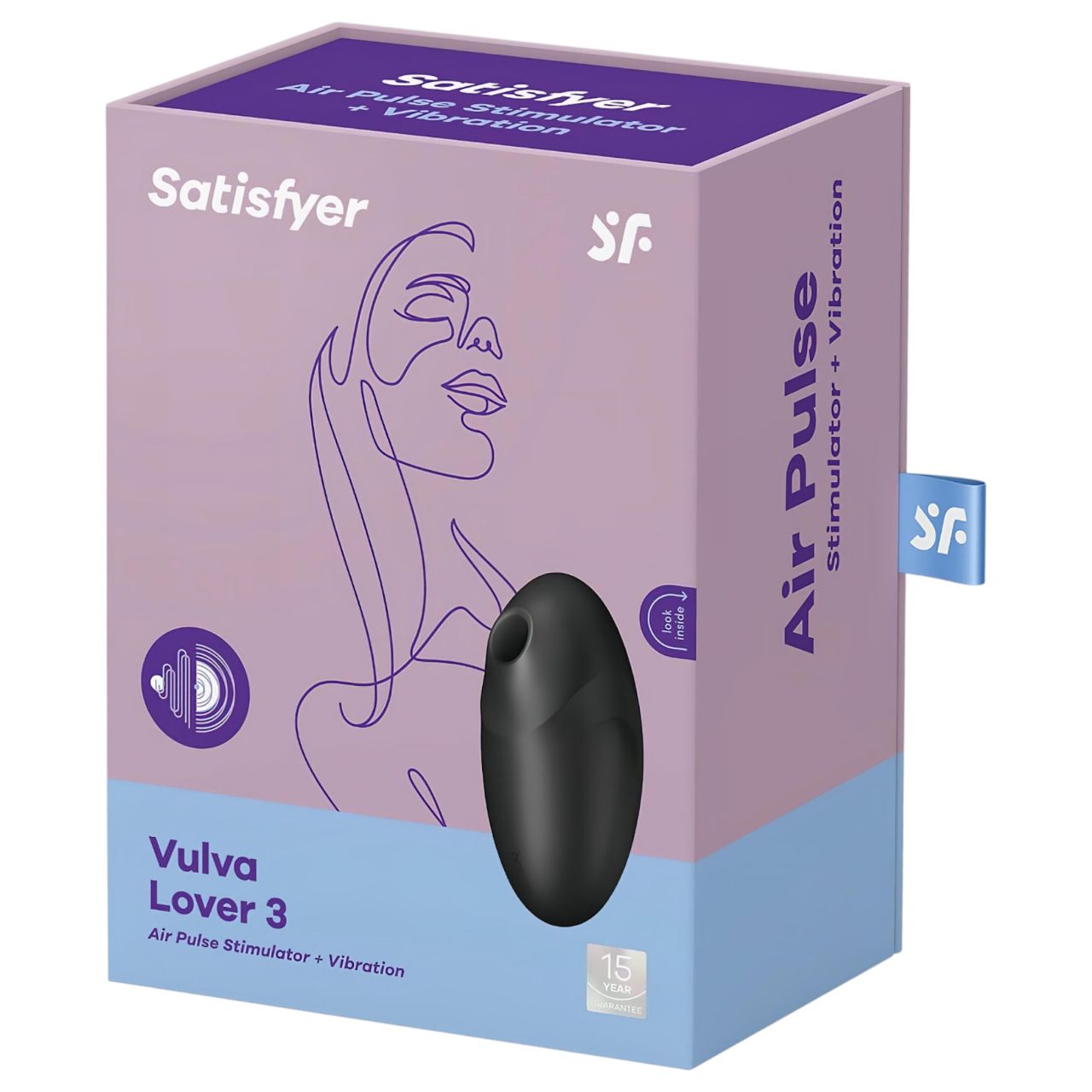 / Satisfyer Vulva Lover 3 - akkus, léghullámos csiklóizgató (fekete)