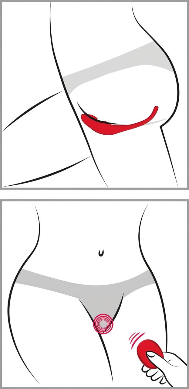 SMILE Slim Panty - akkus, rádiós csikló vibrátor (piros)