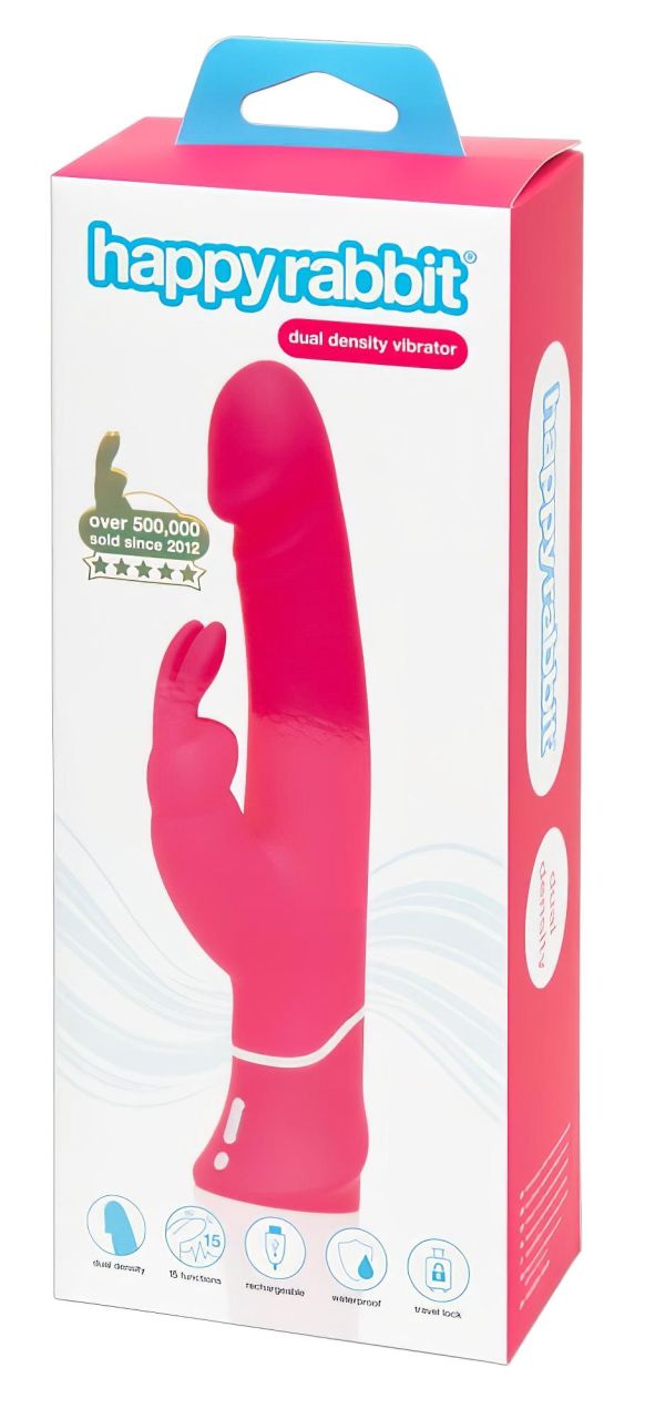 Happyrabbit Dual Density - vízálló, csiklókaros vibrátor (pink)