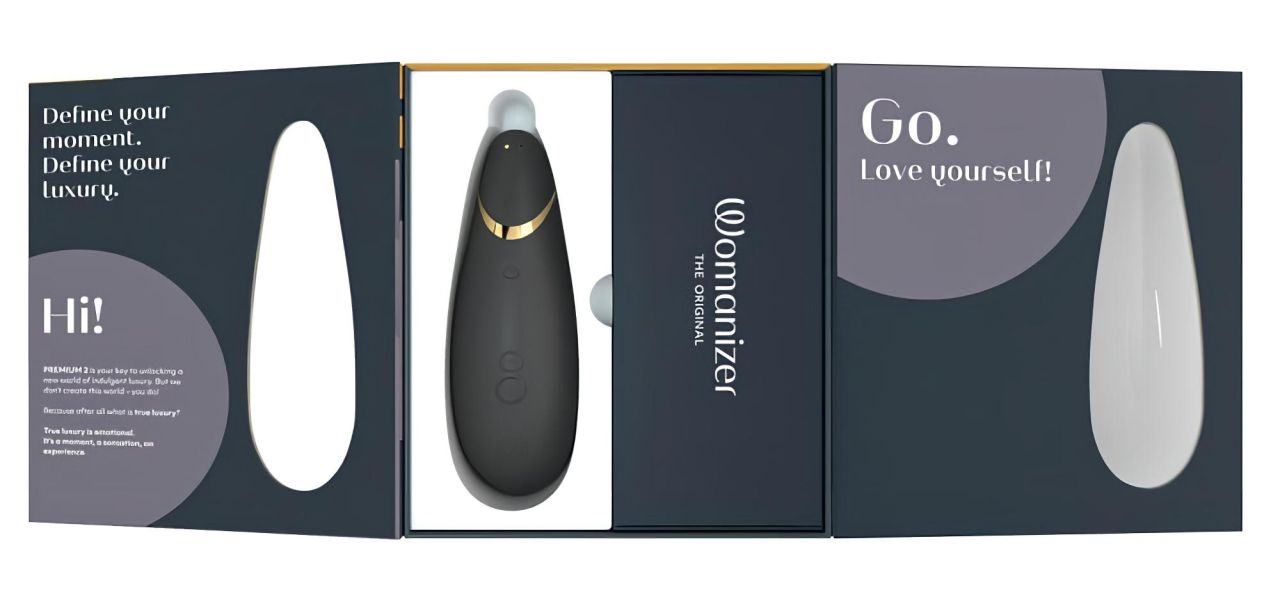 Womanizer Premium 2 - akkus, léghullámos csiklóizgató (fekete)