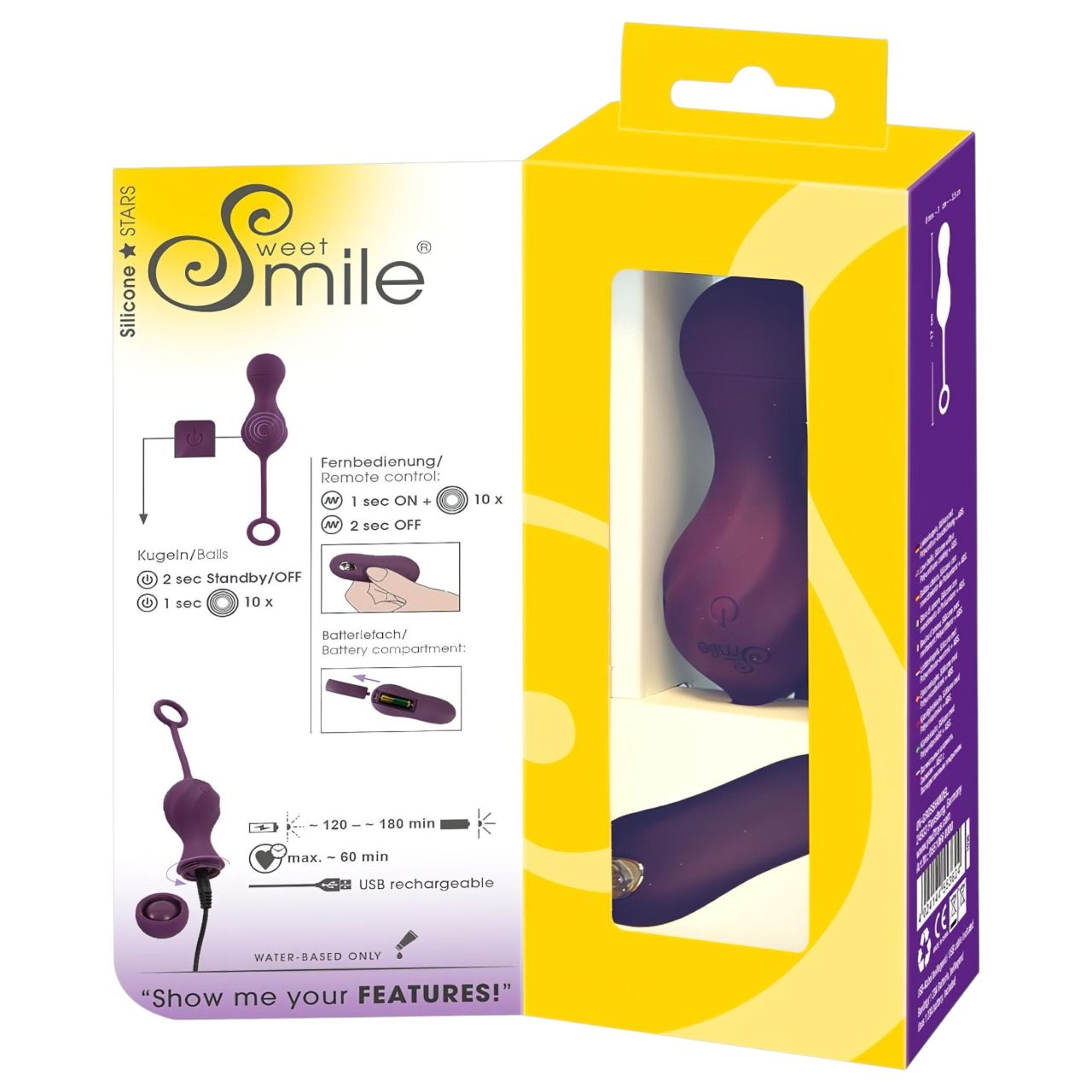 SMILE RC Love Balls - akkus, rádiós vibrációs tojás (lila) SMILE RC Love Balls - akkus, rádiós vibrációs tojás (lila)