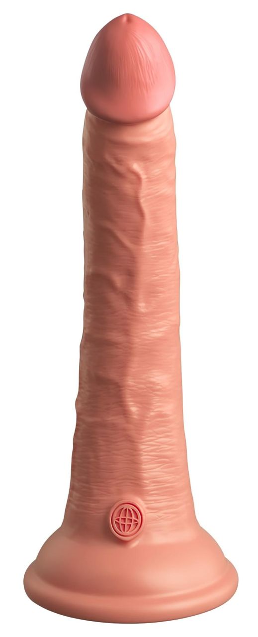 King Cock Elite 7- tapadótalpas, élethű dildó (18cm) - natúr