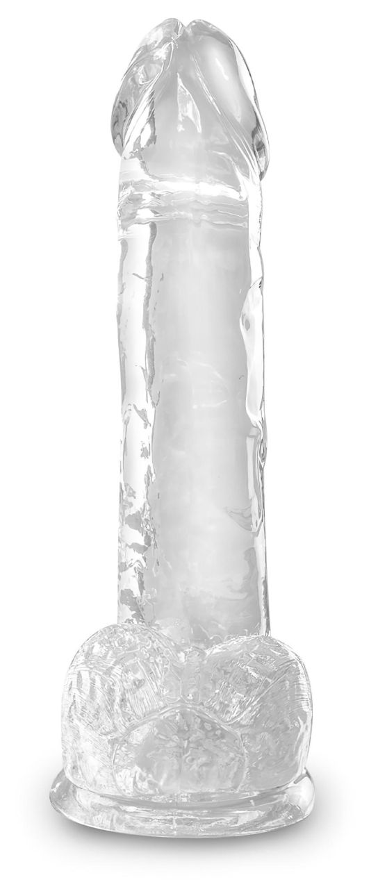 King Cock Clear 7 - tapadótalpas, herés dildó (18cm)