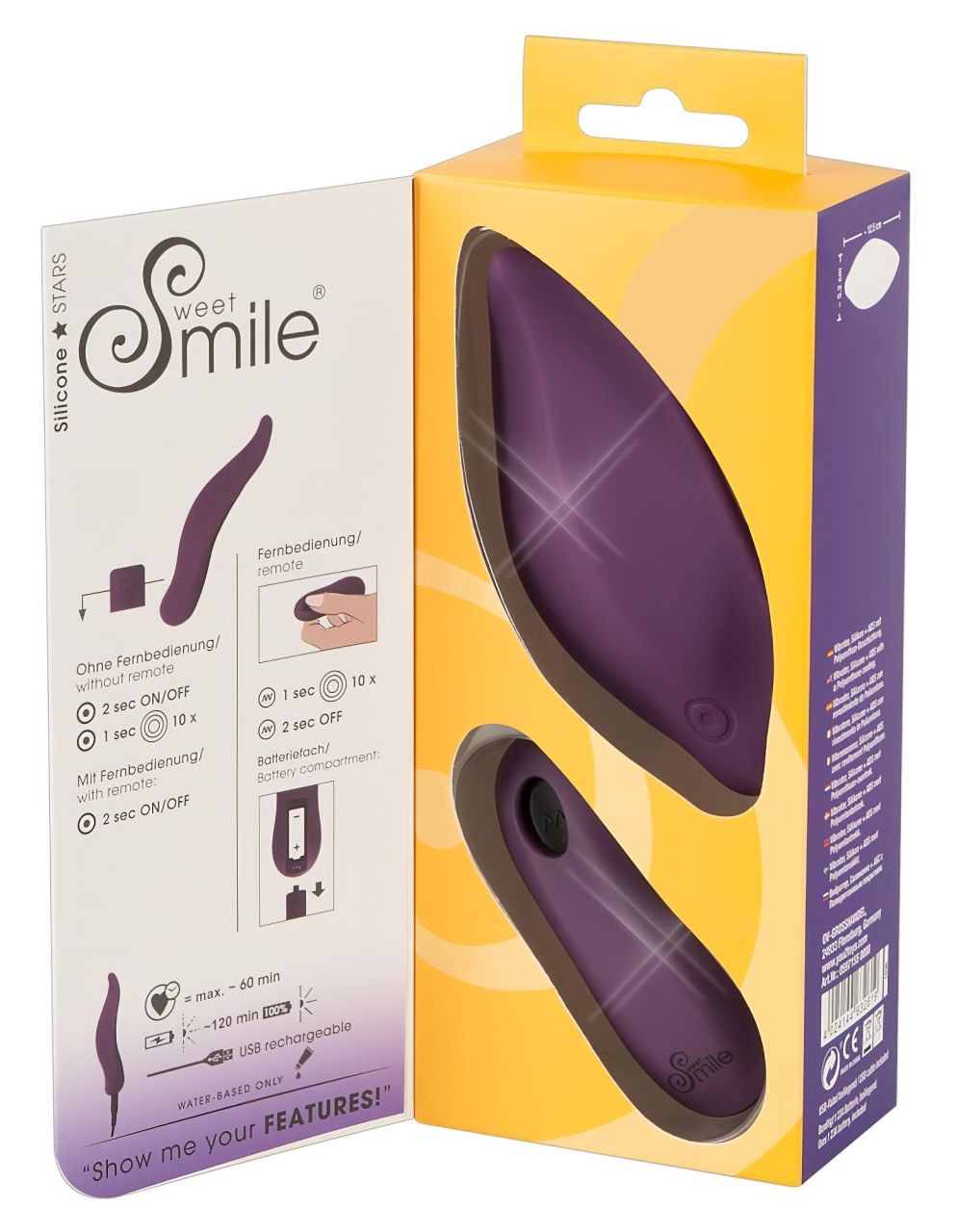 SMILE Panty - akkus, rádiós, vízálló csiklóvibrátor (lila)