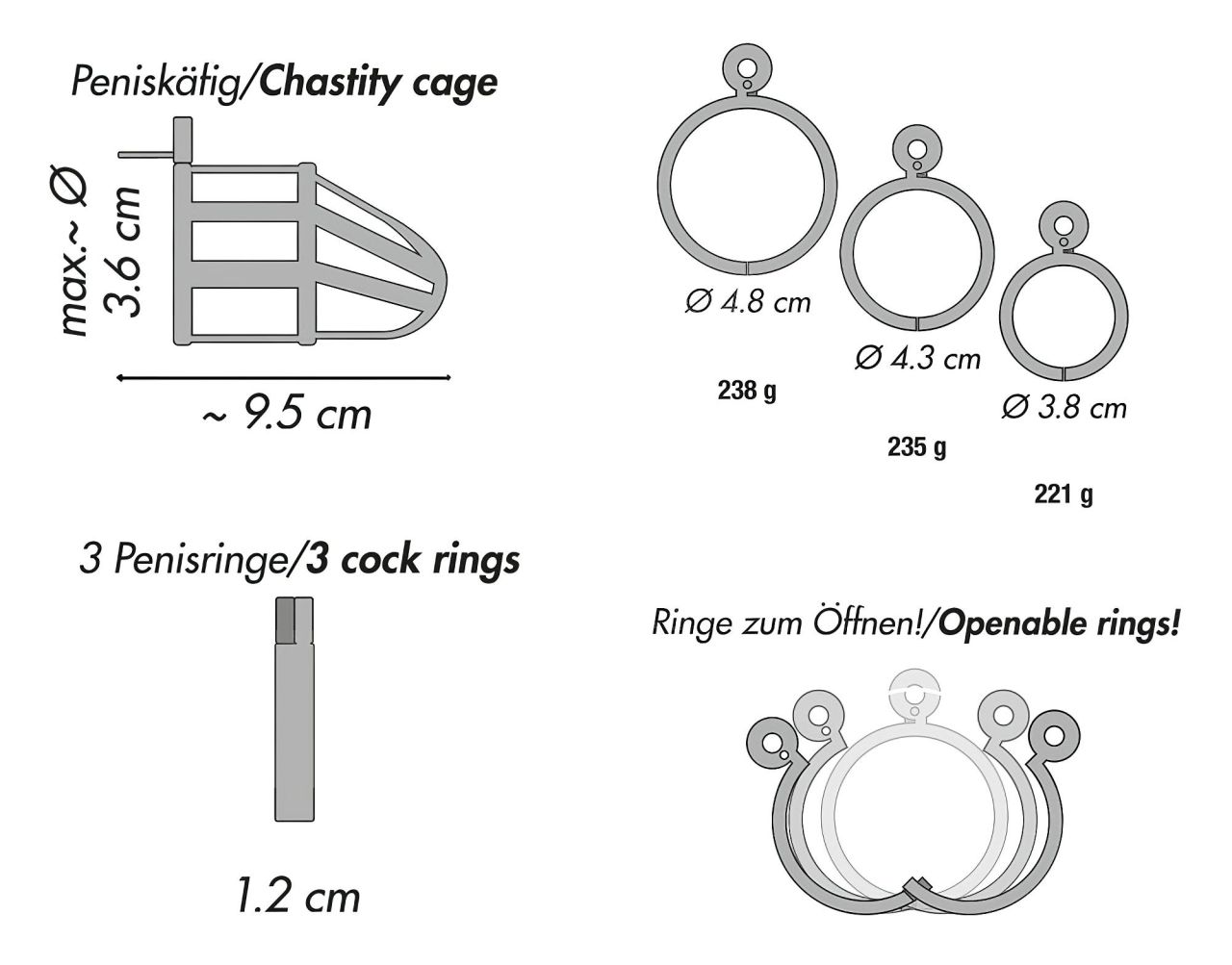 You2Toys - Chastity Cage - fém péniszketrec, lakattal