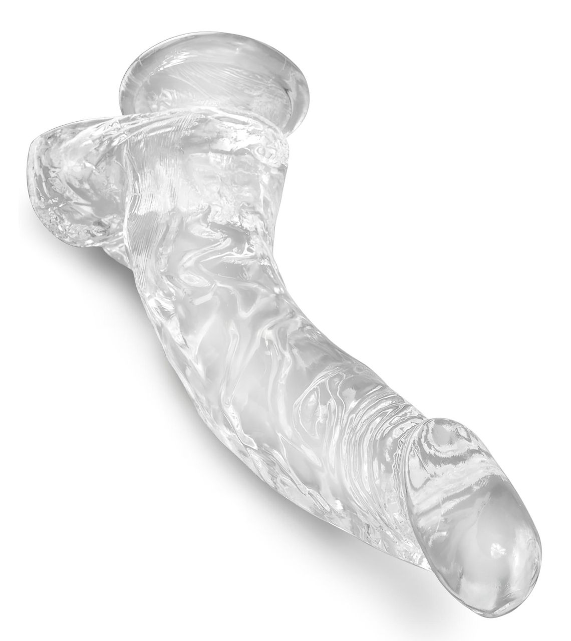 King Cock Clear 7,5 - tapadótalpas, herés dildó (19cm)