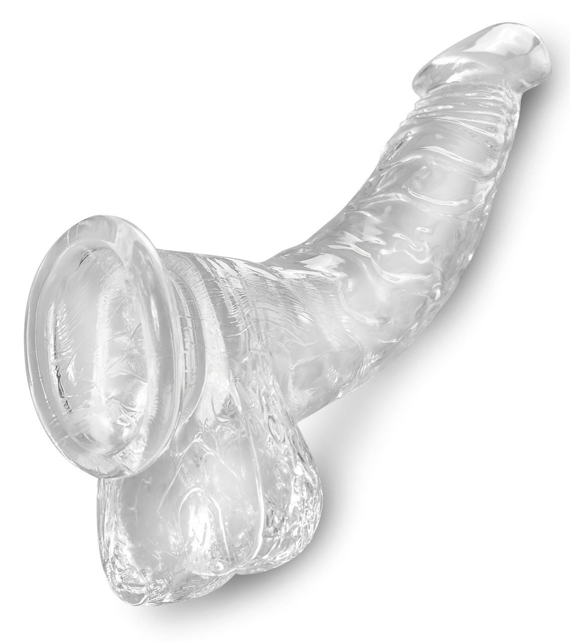 King Cock Clear 7,5 - tapadótalpas, herés dildó (19cm)