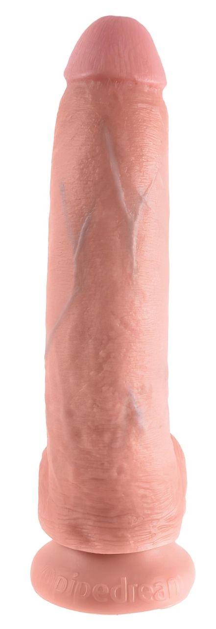 King Cock 9 - nagy tapadótalpas, herés dildó (23cm) - natúr