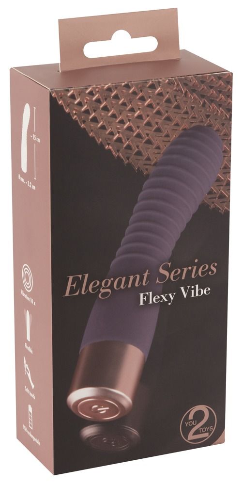 You2Toys Elegant Flexy - akkus, redős G-pont vibrátor (sötétlila)