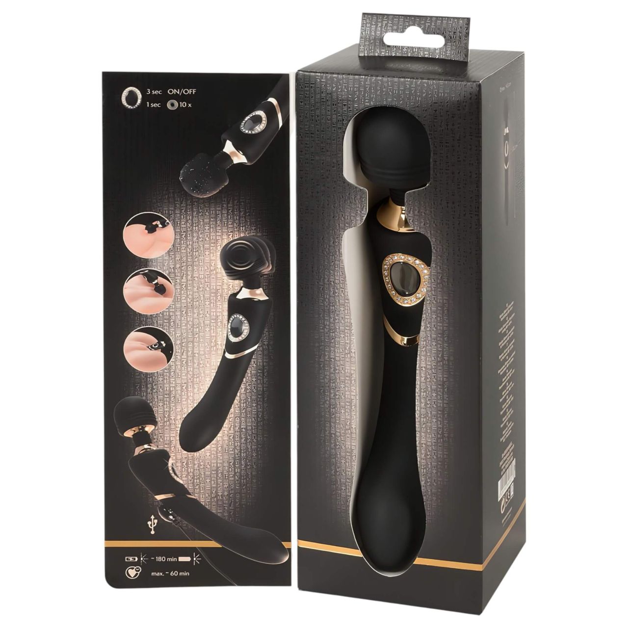 Cleopatra Wand - akkus, vízálló masszírozó vibrátor (fekete) Cleopatra Wand - akkus, vízálló masszírozó vibrátor (fekete)