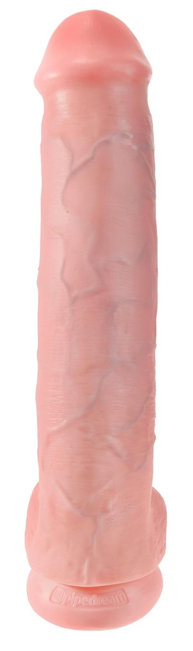 King Cock 15 - tapadótalpas, herés dildó (38cm) - natúr